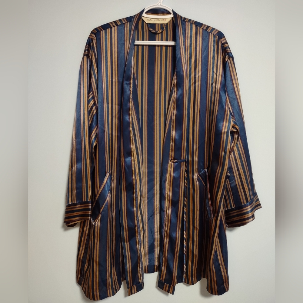 Victoria’s Secret Striped Blue Gold Red Robe Size O/S